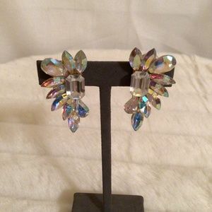 Vintage crystal clip on earrings